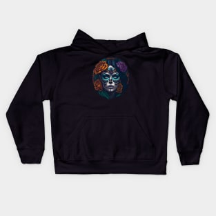 Stunning Sugar Skull Makeup Art for the Day of the Dead Kids Hoodie